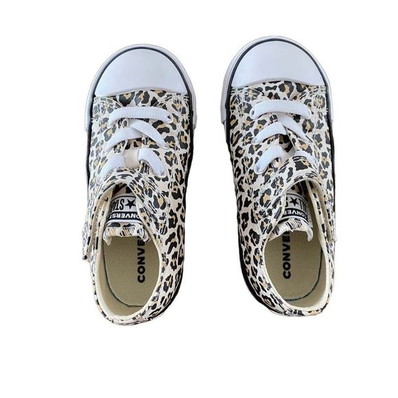 Converse All Star Brown Black Leopard Print Girls Shoes Size 9 - Picture 2 of 9